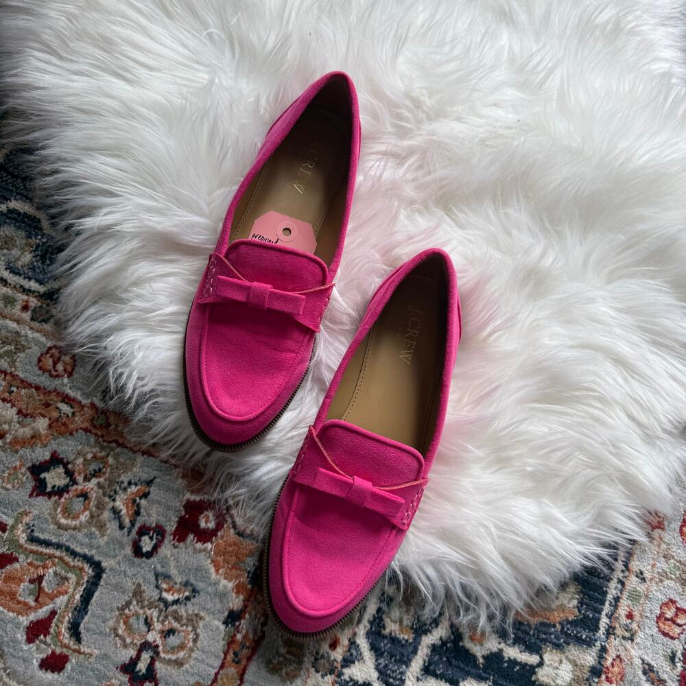 J. Crew Classic Pink Suede Loafers - Size 7